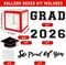 Graduation Decorations Class of 2026 - Red and Black Graduation Decorations - Balloons Boxes with Letters 2026 GRAD So Proud of You, Congrats Grad Party Decorations for Any Grades